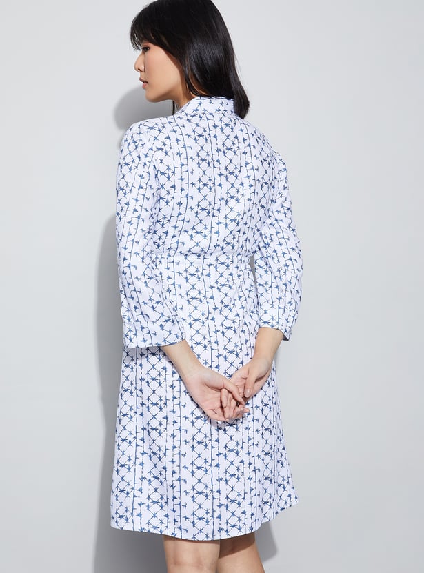 FAME FOREVER Printed Shirt Dress