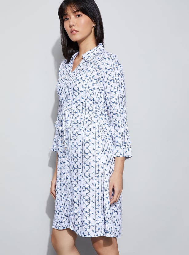 FAME FOREVER Printed Shirt Dress