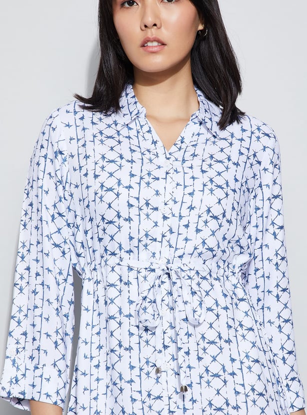 FAME FOREVER Printed Shirt Dress
