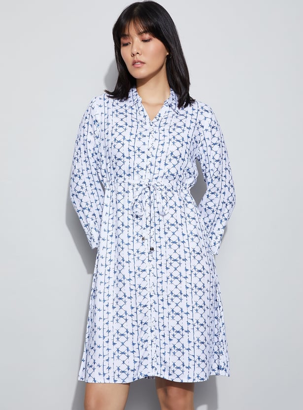 FAME FOREVER Printed Shirt Dress