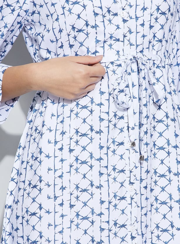 FAME FOREVER Printed Shirt Dress