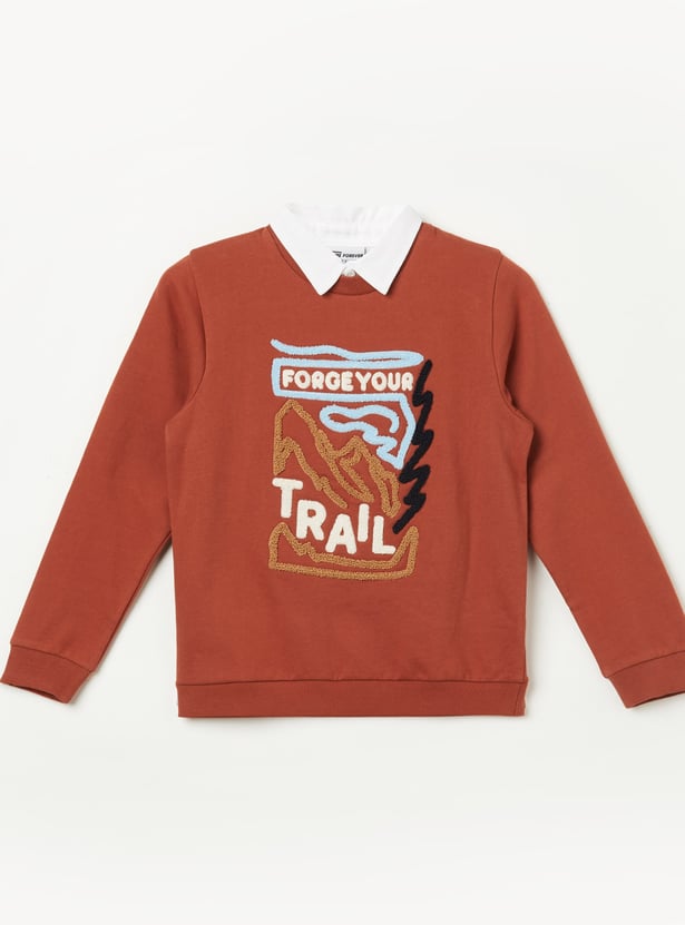 FAME FOREVER Boys Applique Sweatshirt