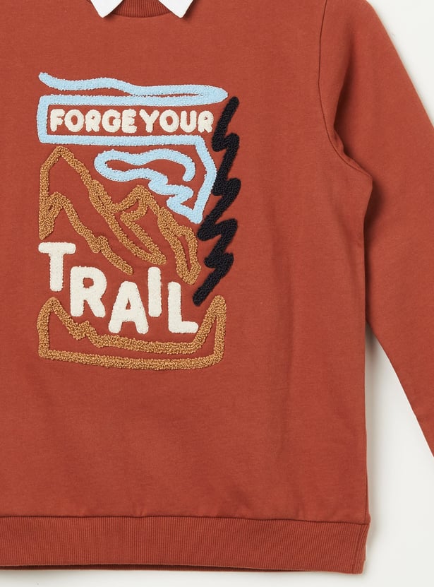 FAME FOREVER Boys Applique Sweatshirt