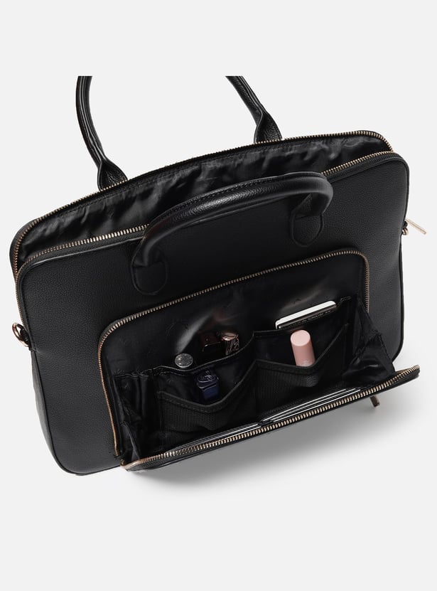 ALLEN SOLLY Embroidered Laptop Bag