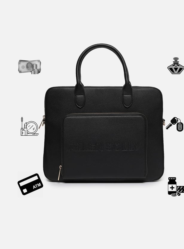 ALLEN SOLLY Embroidered Laptop Bag