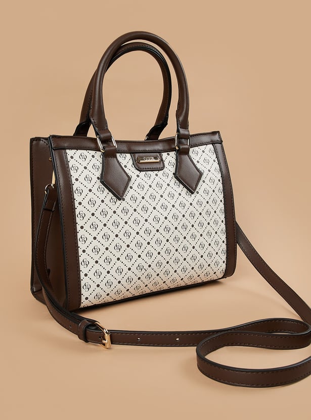 CODE Monogram Print Handheld Bag