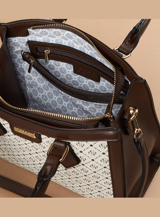 CODE Monogram Print Handheld Bag