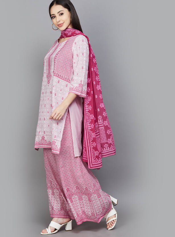 JUNIPER Printed Straight Kurta Set