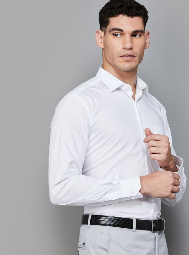 PARK AVENUE Solid Slim Fit Formal Shirt