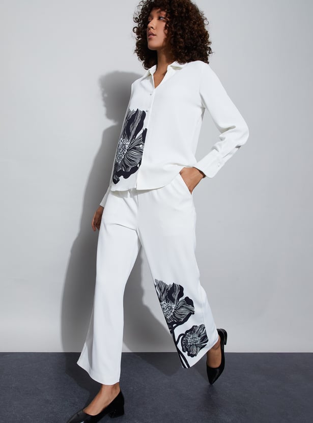 CODE Floral Print Trousers
