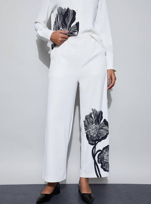 CODE Floral Print Trousers