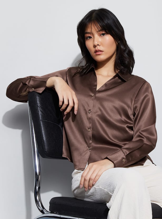CODE Solid Satin Shirt