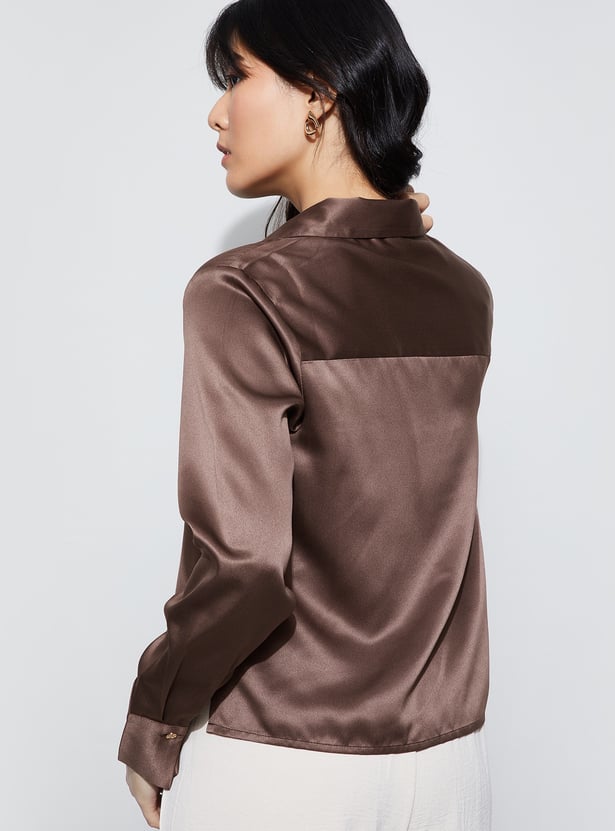 CODE Solid Satin Shirt
