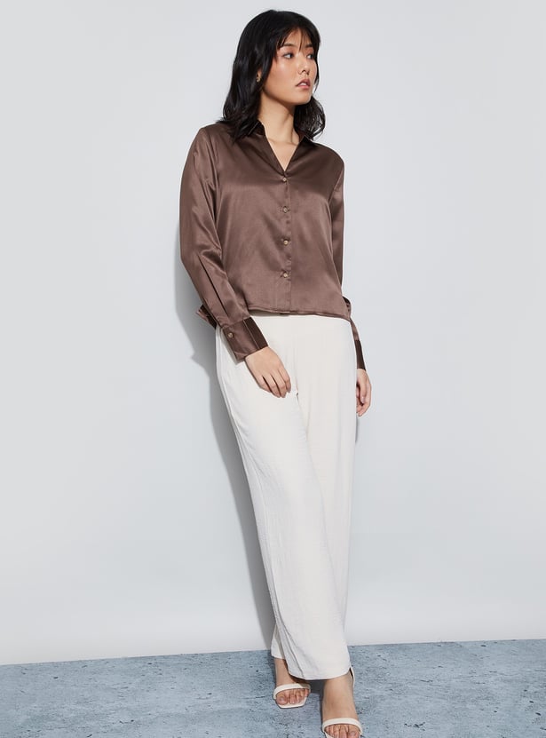 CODE Solid Satin Shirt