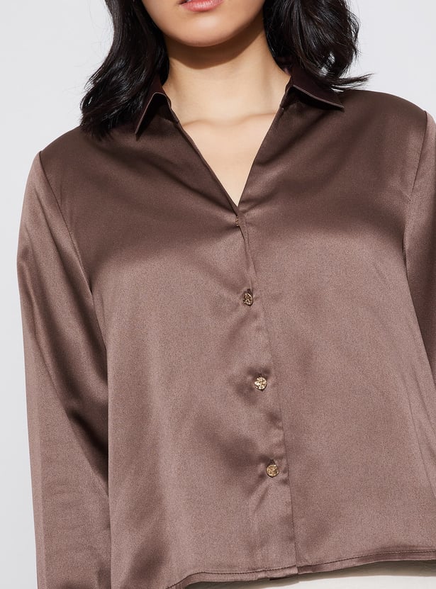 CODE Solid Satin Shirt