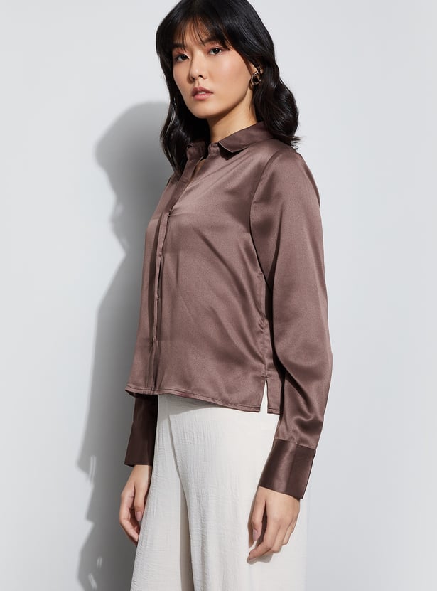 CODE Solid Satin Shirt