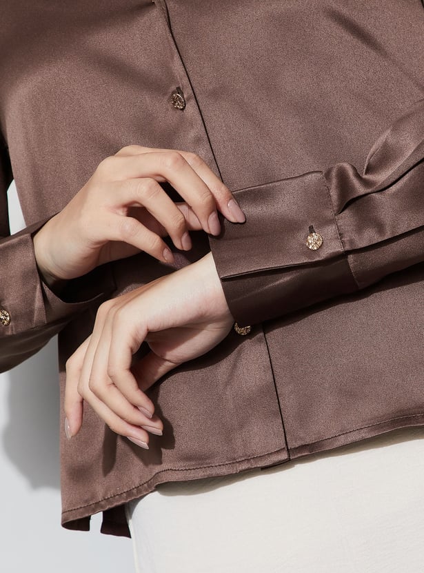 CODE Solid Satin Shirt