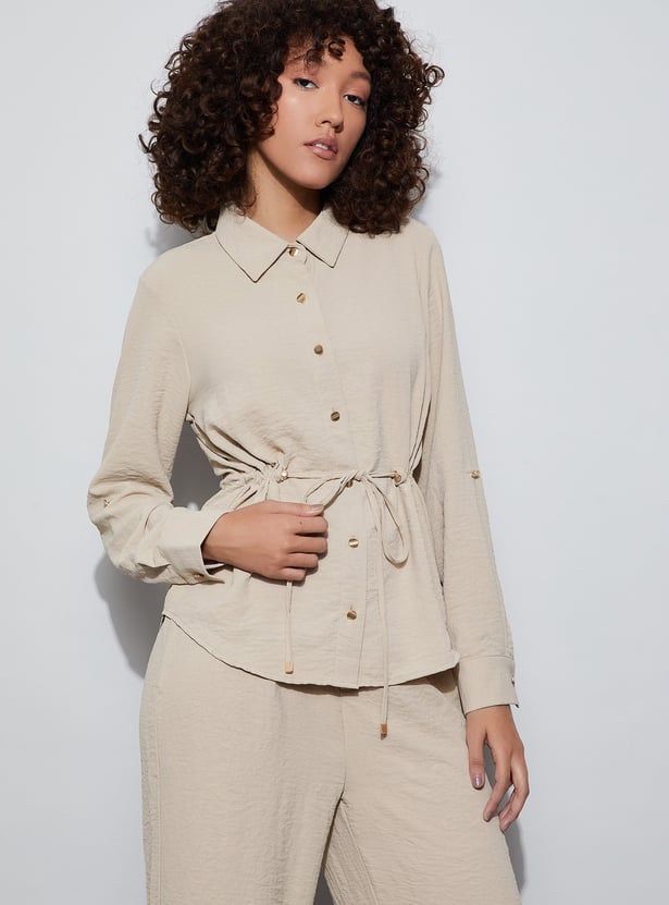 CODE Solid Shirt with Drawstring