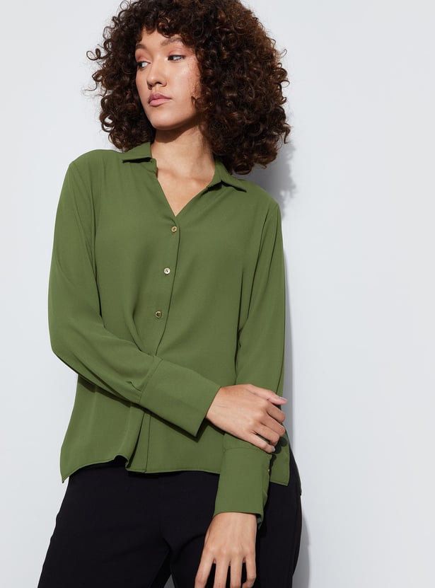 Buy CODE Solid Full Sleeves Shirt from CODE at just INR 1799.0