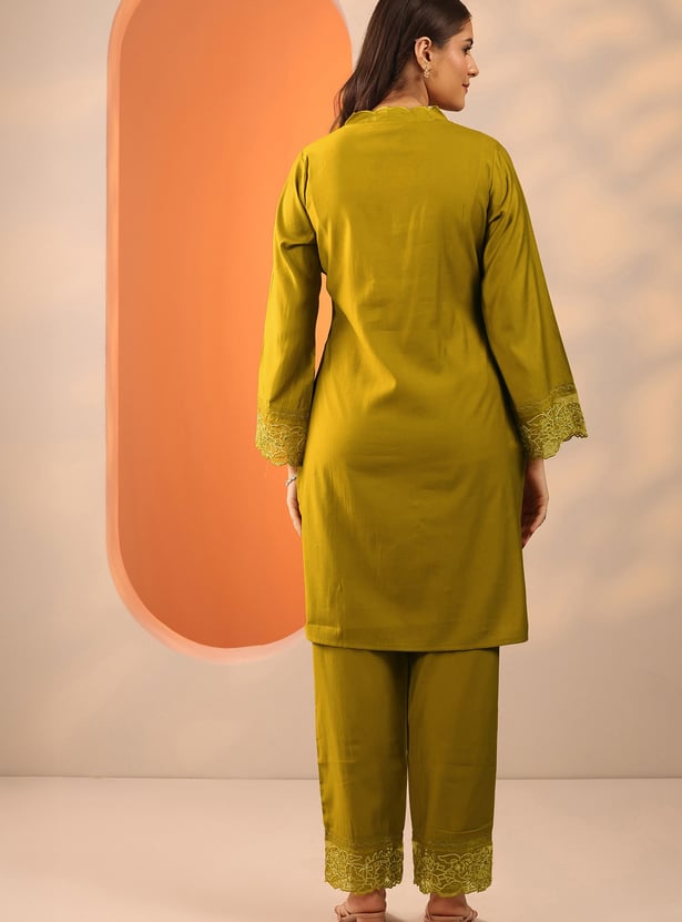 LIBAS Embroidered Straight Kurta Set