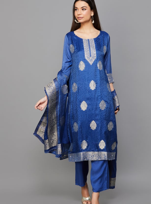 LIBAS Woven Straight Kurta Set