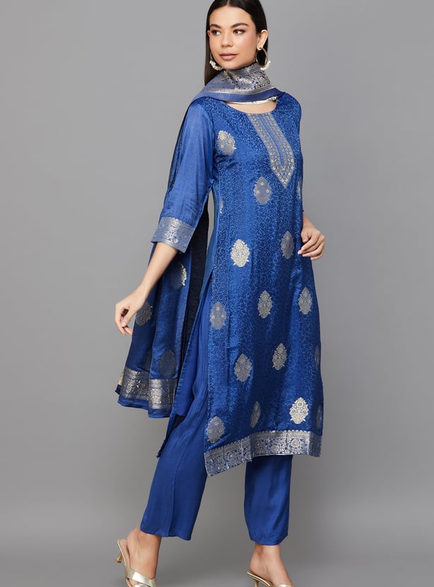 LIBAS Woven Straight Kurta Set