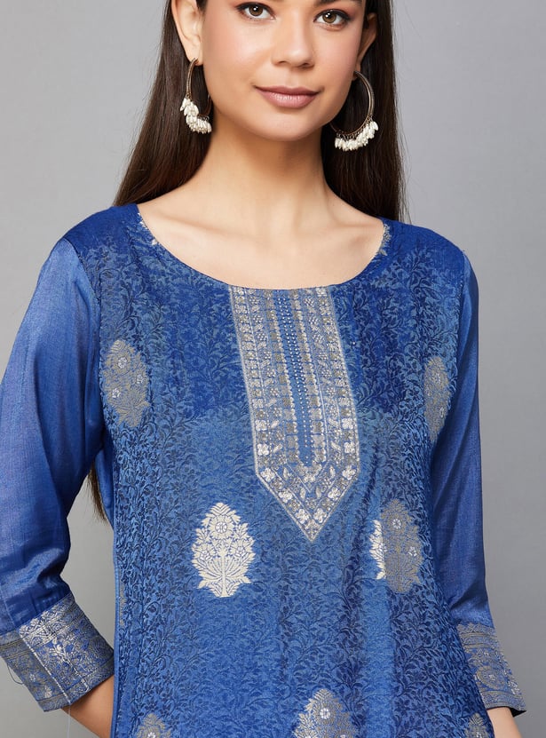 LIBAS Woven Straight Kurta Set