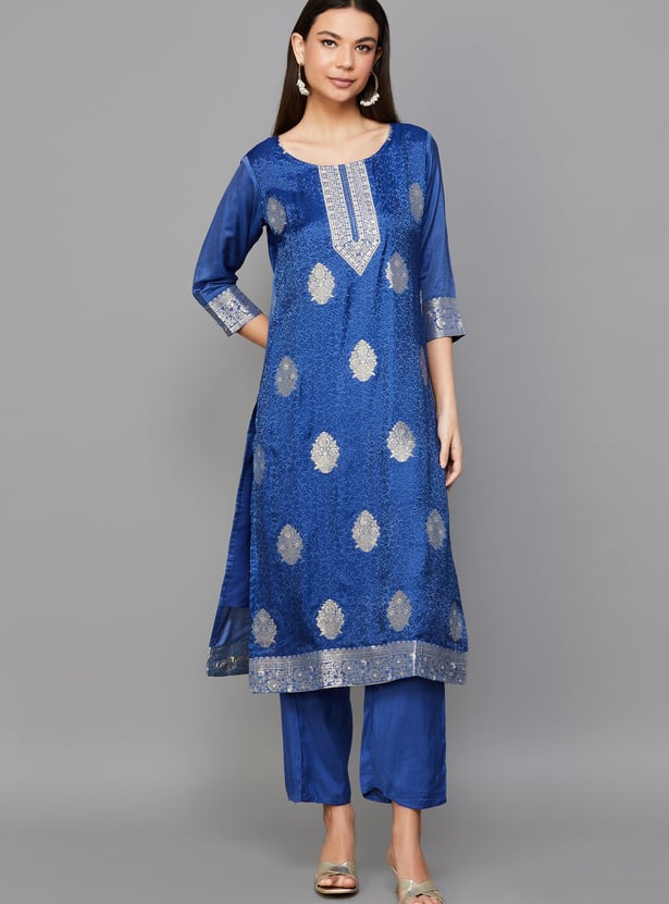 LIBAS Woven Straight Kurta Set