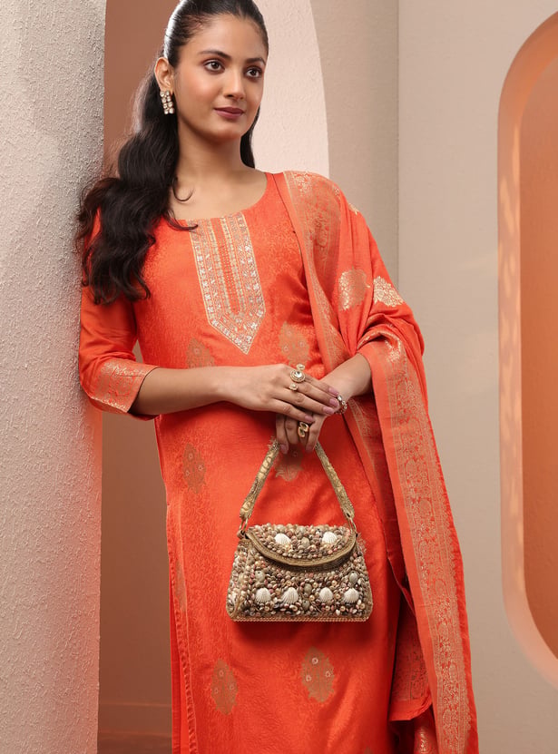 LIBAS Embroidered Straight Kurta Set