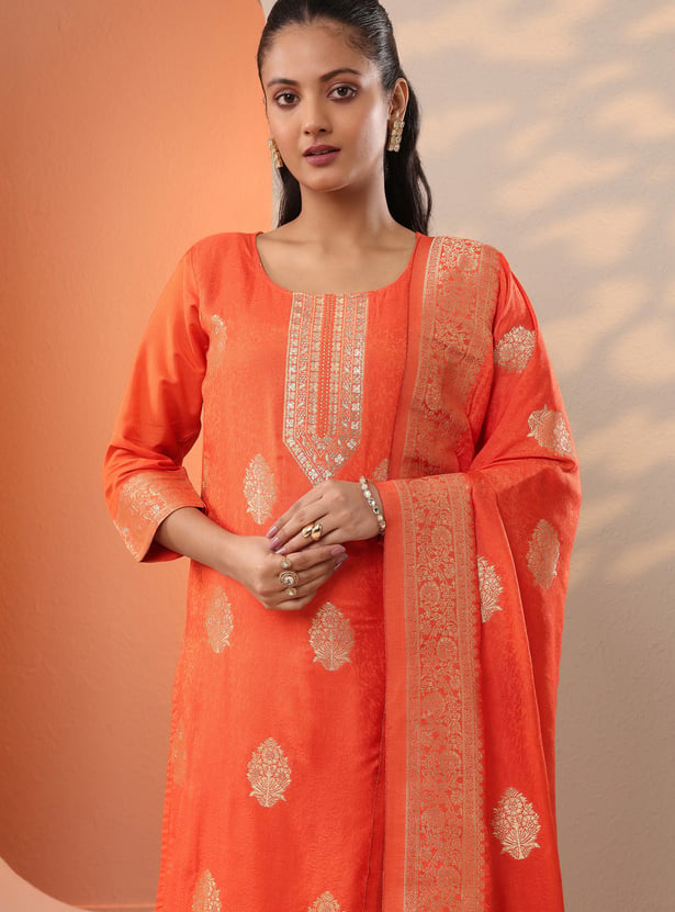 LIBAS Embroidered Straight Kurta Set
