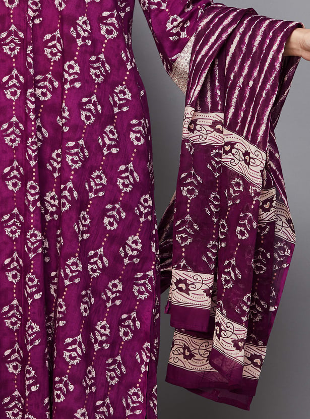 LIBAS Ethnic Motif Print A-line Kurta Set