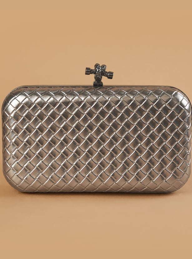 CODE Woven Design Box Clutch