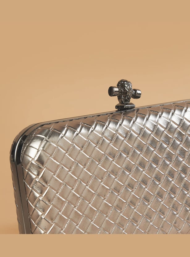 CODE Woven Design Box Clutch