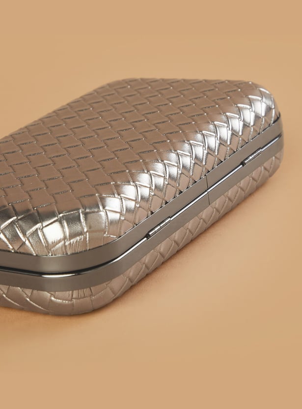 CODE Woven Design Box Clutch