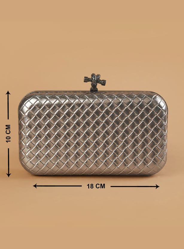 CODE Woven Design Box Clutch