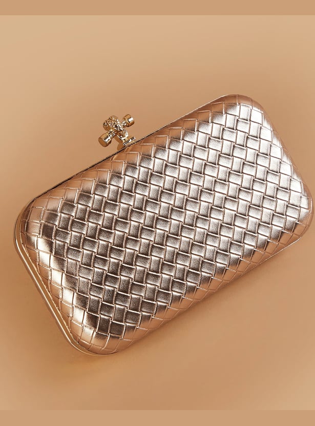 CODE Woven Design Box Clutch