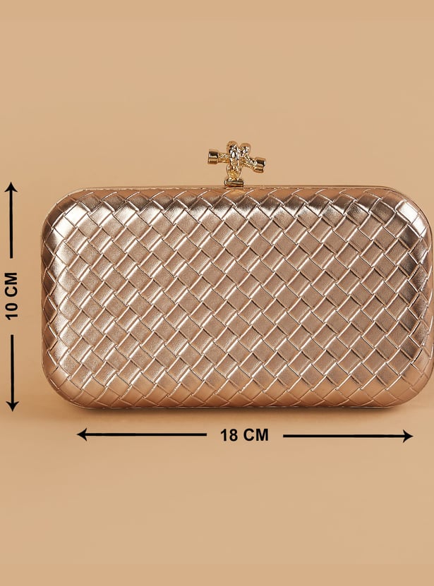 CODE Woven Design Box Clutch
