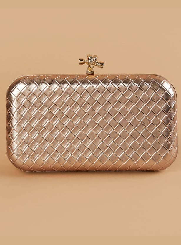 CODE Woven Design Box Clutch