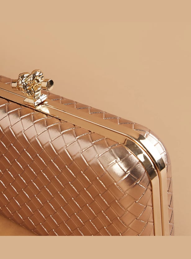 CODE Woven Design Box Clutch