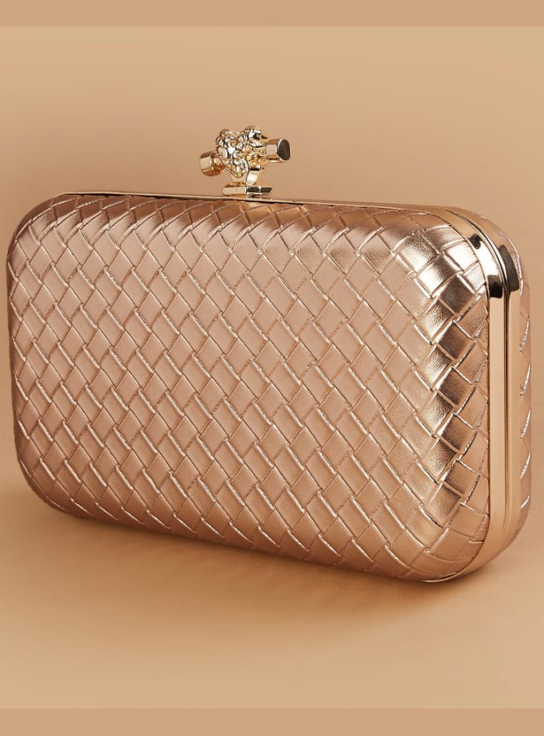 CODE Woven Design Box Clutch
