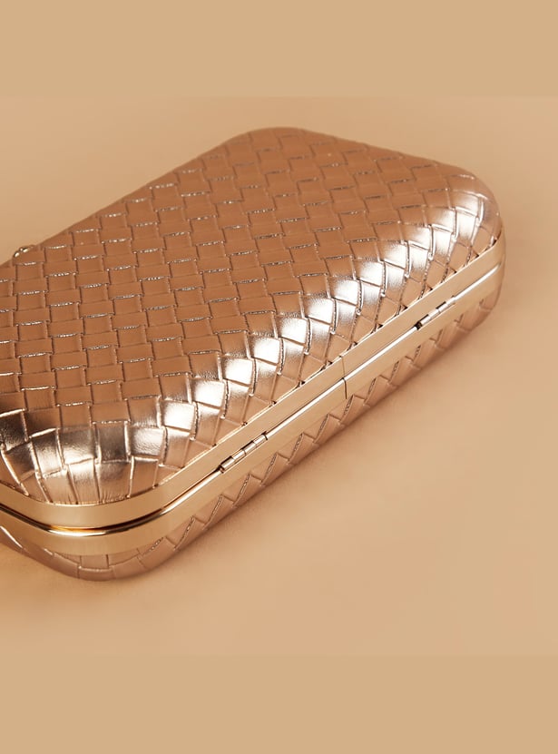 CODE Woven Design Box Clutch