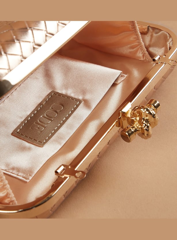 CODE Woven Design Box Clutch