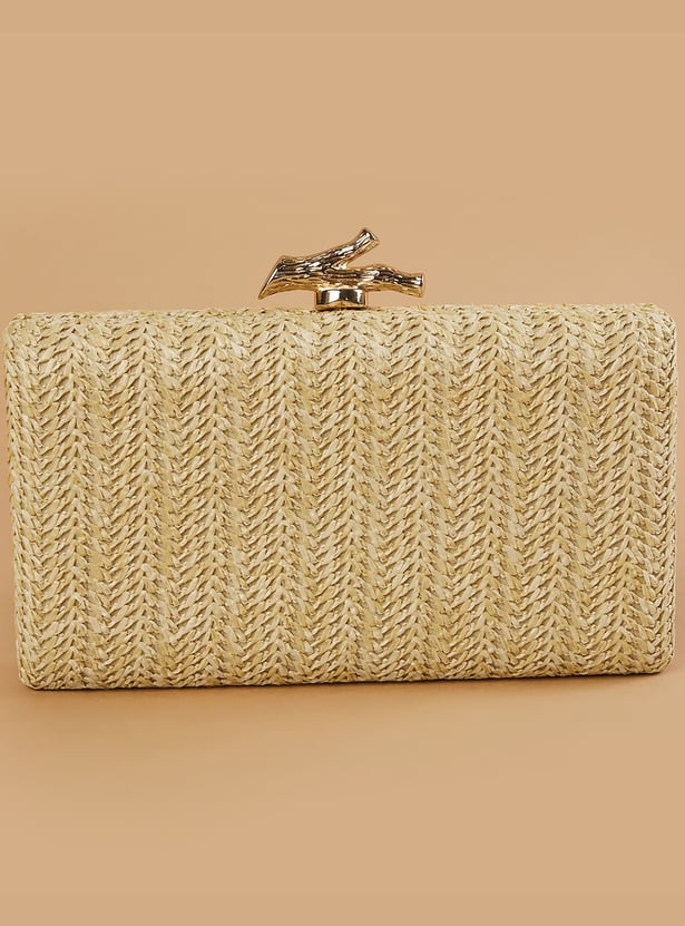 CODE Woven Design Box Clutch