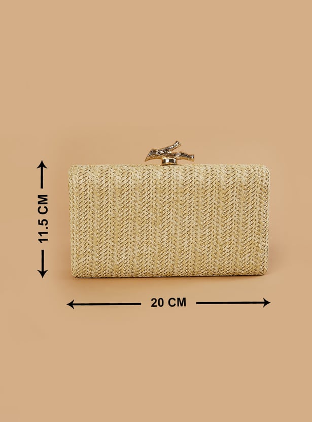 CODE Woven Design Box Clutch