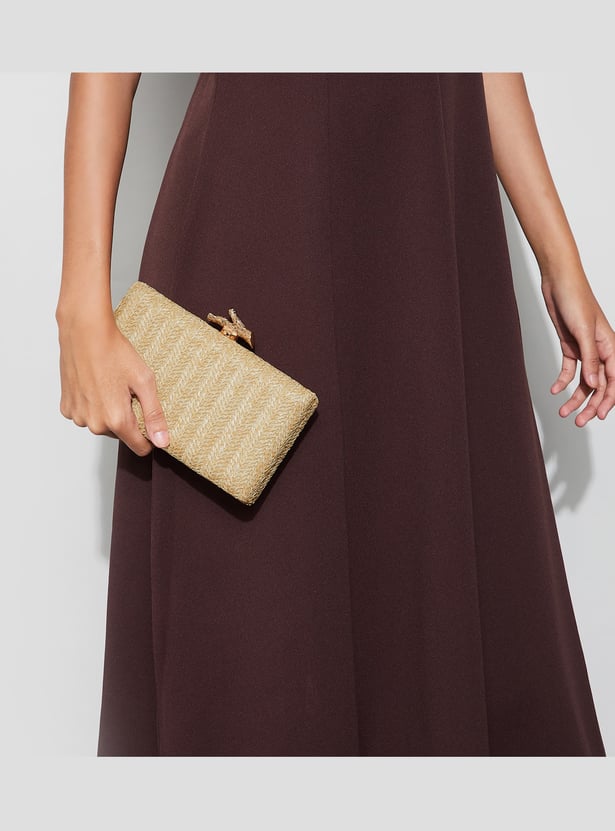 CODE Woven Design Box Clutch