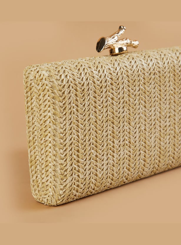 CODE Woven Design Box Clutch