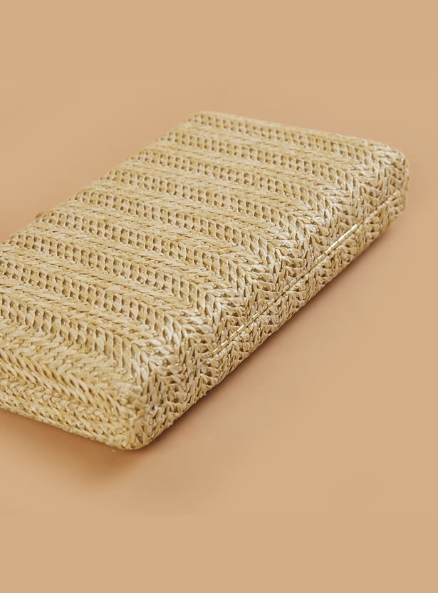 CODE Woven Design Box Clutch