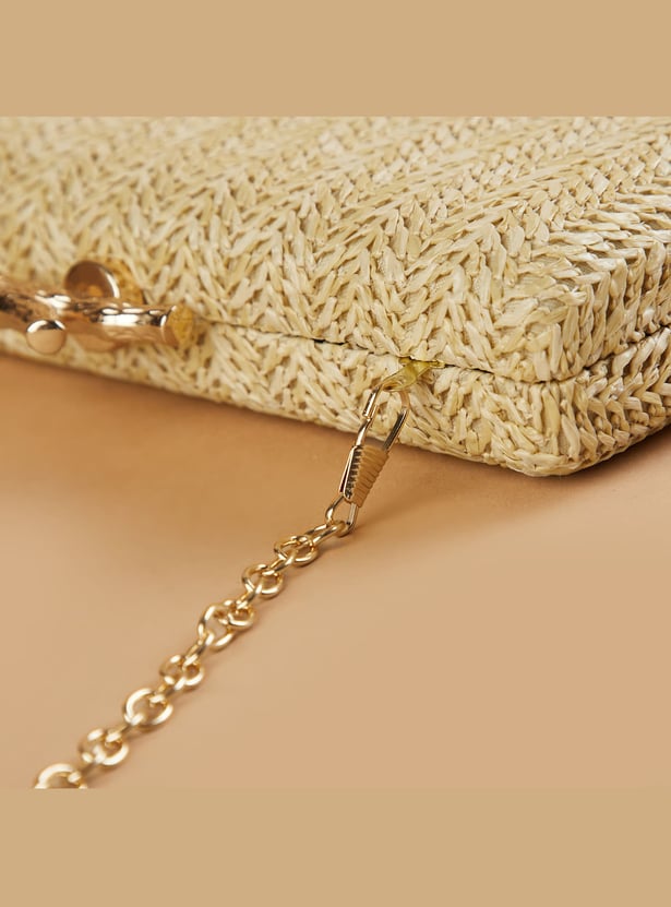 CODE Woven Design Box Clutch