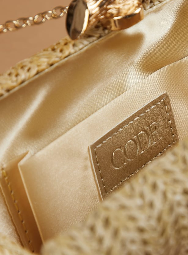 CODE Woven Design Box Clutch