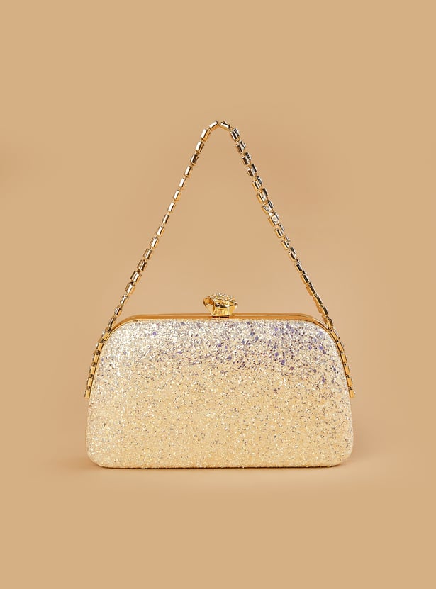 CODE Embellished Box Clutch